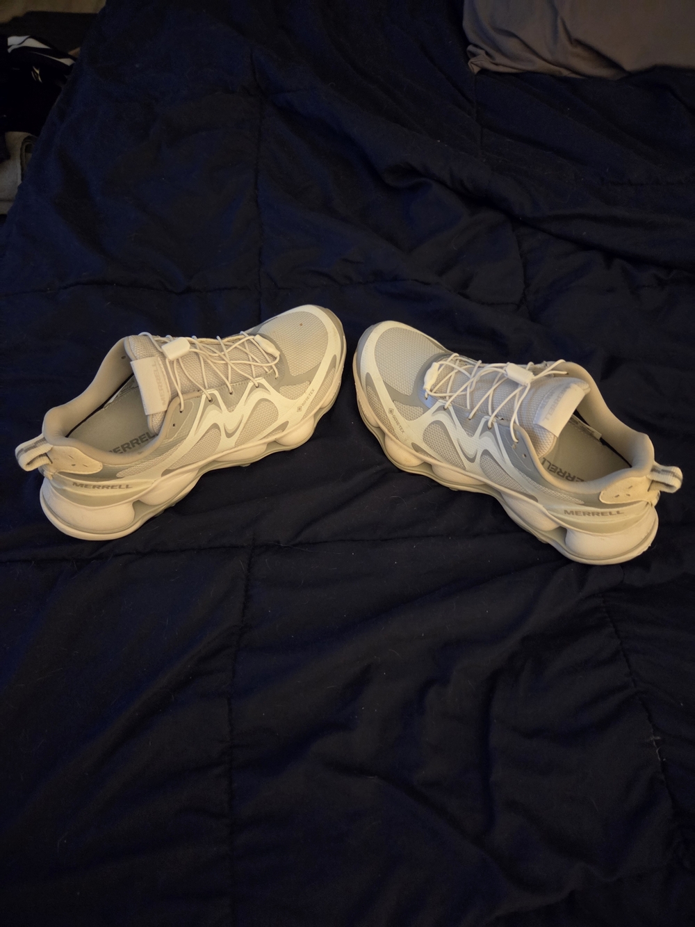 Merrell Light Gray and White Gore-Tex Athletic Shoes. Worn 4 Times. - Picture 3 of 6